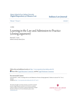Learning in the Law and Admission to Practice (closing argument)