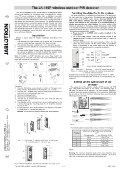 The JA-159P wireless outdoor PIR detector