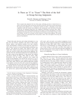 The Role of the Self in Group-Serving Judgments