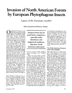 Invasion of North American Forests by European
