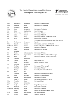 Delegate List - University of Nottingham