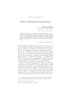 Modes of Being and Quantification