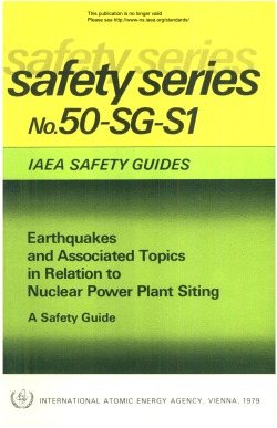 safetyseries NO.50-SG-S1 IAEA SAFETY GUIDES Earthquakes and