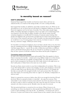 Is morality based on reason?