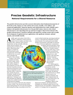 Precise Geodetic Infrastructure - Division on Earth and Life Studies