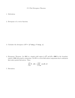 17.3 The Divergence Theorem 1. Motivation: 2. Divergence of a
