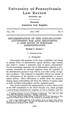 Implementation of the Cost-of-Living Adjustment for AFDC