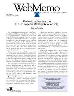 Do Not Undermine the U.S.&ndash;European Military Relationship