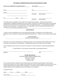 SE Iowa Electrical Apprenticeship Application