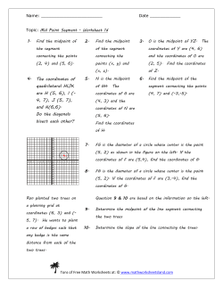 Mid Point Segment Worksheet Five Pack