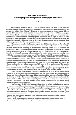 The Rape ofNanking: Historiographical Perspectives Fron1japan