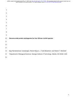 Genome-wide protein phylogenies for four African cichlid species