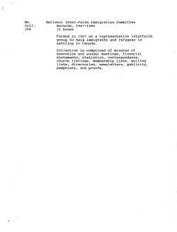Ms. ColI. National Inter-Faith Immigration Committee Records, 1967