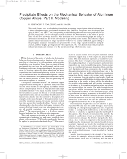 Precipitate Effects on the Mechanical Behavior of Aluminum Copper