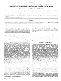 Tissue Culture and Leaf Spot Bioassays as Variables in Regression