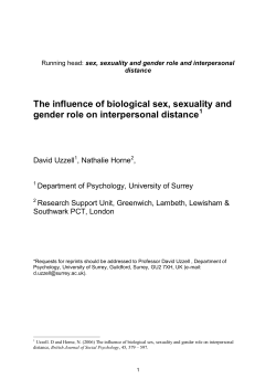 The influence of biological sex, sexuality and gender role on