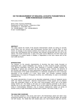on the measurement of binaural acoustic parameters in some