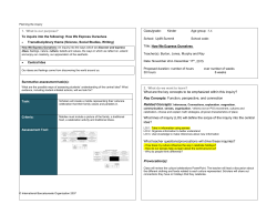 Kindergarten PYP Planner Unit 3
