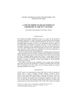 6. one hundred years of women in chemistry in the 20th century