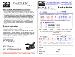 Recital DVDs - Captured Moments
