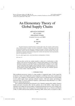An Elementary Theory of Global Supply Chains