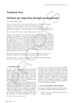 Methane Gas Migration Through Geomembranes