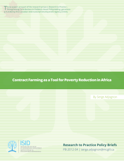 Contract Farming as a Tool for Poverty Reduction