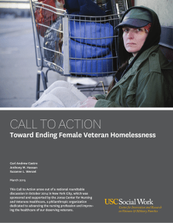 CALL TO ACTION: Toward Ending Female Veteran Homelessness