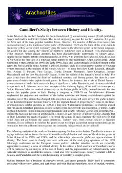 Camillieri`s Sicily: between History and Identity (Giuliana Pieri)