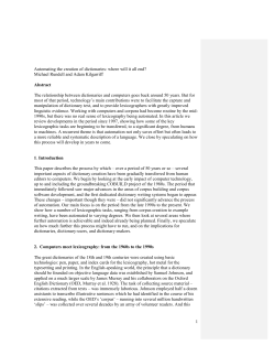 Automating the creation of dictionaries