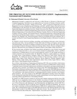 THE PROCESS OF OUTCOME