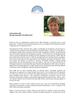 Sheila Holden OBE BSc MSc CEng MICE TPP MRTPI FCIHT