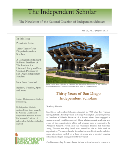 August 2012 - National Coalition of Independent Scholars