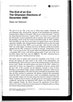 The End of an Era: The Ghanaian Elections of December 2000