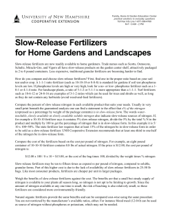 Slow-Release Fertilizers for Home Gardens and Landscapes