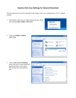 Sophos Anti-virus Settings for General