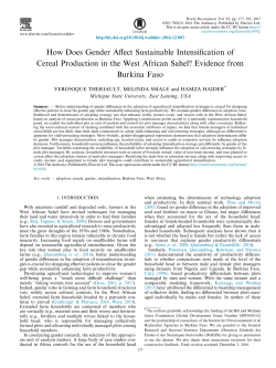 How Does Gender Affect Sustainable Intensification of Cereal