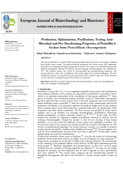 - European Journal of Biotechnology and Bioscience