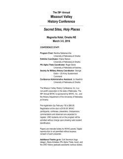 MVHC 2016 Conference Program - University of Nebraska Omaha