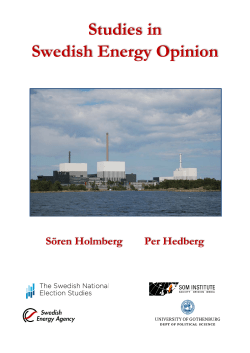 Studies in Swedish Energy Opinion - SOM-institutet