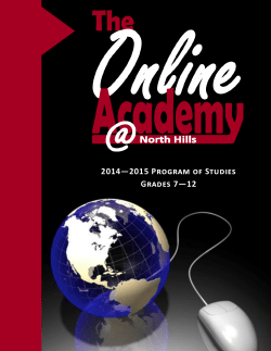 2014-2015 Online Academy Program of Studies