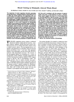 Blood Clotting in Minimally Altered Whole Blood