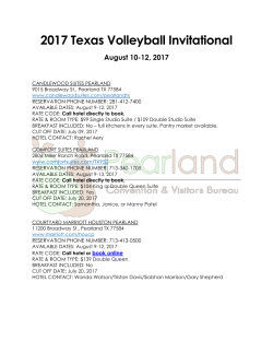 2017 Hotel Information - Texas Volleyball Invitational
