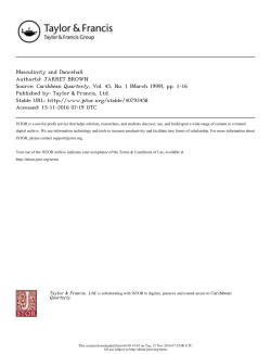 Masculinity and Dancehall - UIC Latino Cultural Center