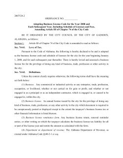 business license code of the
