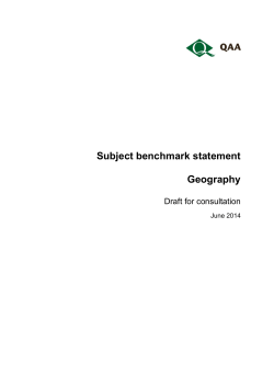 Subject benchmark statement Geography