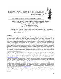 Kosovo: Prison Structure, Prisoners` Rights, and the