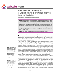 Niche Overlap and Discrediting Acts: An Empirical Analysis of