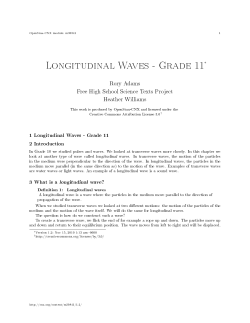 Longitudinal Waves - Grade 11