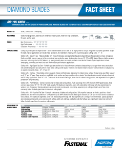 fact sheet diamond blades